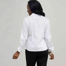 Load image into Gallery viewer, Platinum Blue Stripes Easy Care Fitted Shirt-Green-1
