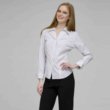 Load image into Gallery viewer, Platinum Red Stripes Easy Care Fitted Shirt-Green-0