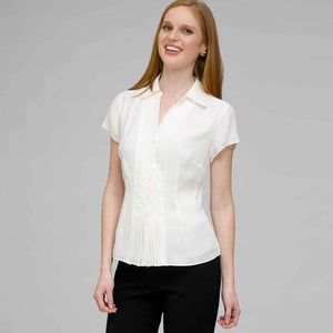 Must Have Washable No-Iron Georgette Blouse-White-0