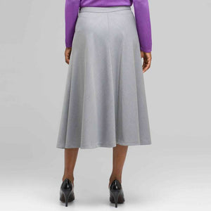 Long Center Seam Skirt-Green-1