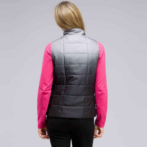 Mock Neck Quilted Vest-Green-1