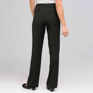 Flat Front Slim Pant-Green-1