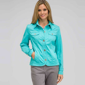 Button Front Jacket-Green-0