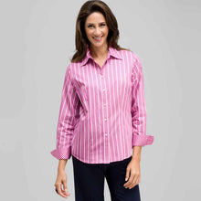 Load image into Gallery viewer, Striped Button Down with Pot Dot Cuffs-Green-0