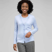Load image into Gallery viewer, Rib Trim V-Neck Cardigan-Green-0