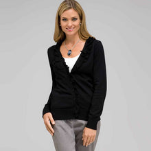 Load image into Gallery viewer, Ruffle Front V-Neck Cardigan-Green-0