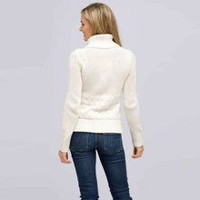 Load image into Gallery viewer, Wool Blend Turtle Neck Sweater-Orange-1