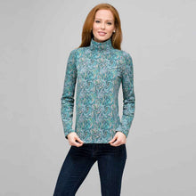 Load image into Gallery viewer, Paisley Turtleneck Top-Green-0