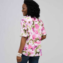 Load image into Gallery viewer, Roll Sleeve Floral Shirt-Green-1
