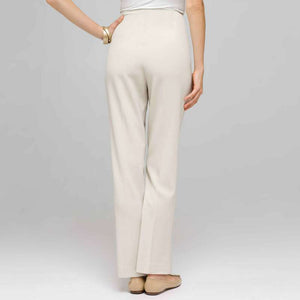 Flat Front Slim Pant-White-1