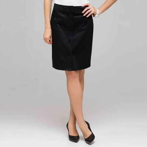 Button Front Skirt-Green-0