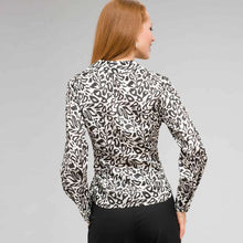 Load image into Gallery viewer, Tie Front Printed Blouse-Green-1