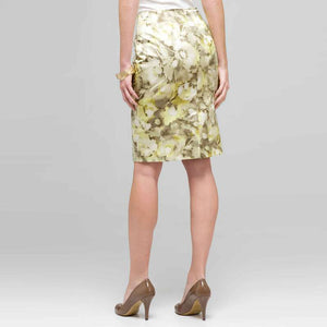 Floral Slim Skirt-Green-1