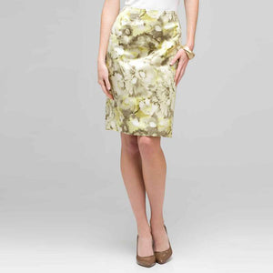 Floral Slim Skirt-Green-0