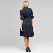 Load image into Gallery viewer, Short Sleeve Belted Shirtdress-Green-1