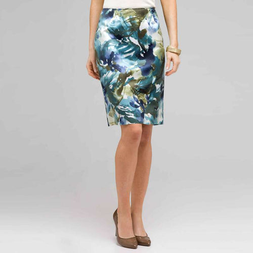 Floral Pencil Skirt-Green-0