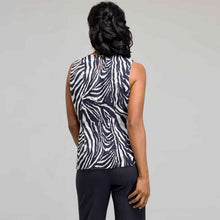 Load image into Gallery viewer, Sleeveless Zebra Print Blouse-Green-1