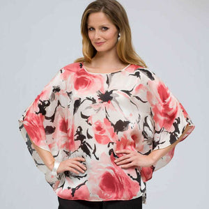 Floral Poncho Blouse-Green-0