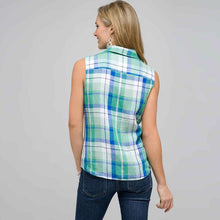 Load image into Gallery viewer, Sleeveless Button Down Shirt-Green-1