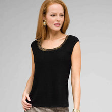 Load image into Gallery viewer, Sleeveless Beaded Shell-Green-0