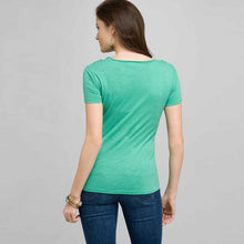 Load image into Gallery viewer, Scoop Neck Tee With Applique-Green-1
