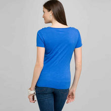 Load image into Gallery viewer, Scoop Neck Tee With Applique-White-1