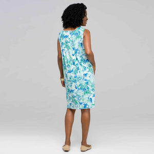 Floral Smock Tank Dress-Green-1