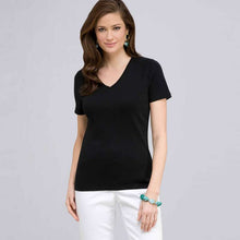 Load image into Gallery viewer, Short Sleeve V-Neck Tee-Green-0