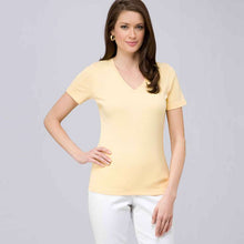 Load image into Gallery viewer, Short Sleeve V-Neck Tee-Black-0