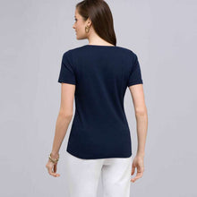 Load image into Gallery viewer, Short Sleeve V-Neck Tee-Yellow-1