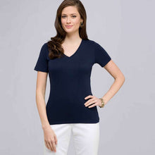 Load image into Gallery viewer, Short Sleeve V-Neck Tee-Yellow-0