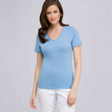 Load image into Gallery viewer, Short Sleeve V-Neck Tee-Light Green-0