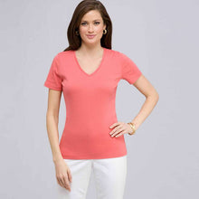 Load image into Gallery viewer, Short Sleeve V-Neck Tee-Light White-0