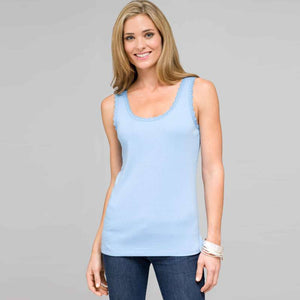 Lace Trim Tank-Light Green-0