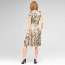 Load image into Gallery viewer, Tie Front Animal Print Dress-Green-1