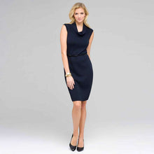 Load image into Gallery viewer, Sleeveless Belted Cowl Neck Dress-Green-0