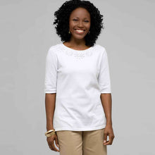Load image into Gallery viewer, Embellished Boat Neck Tee-Green-0