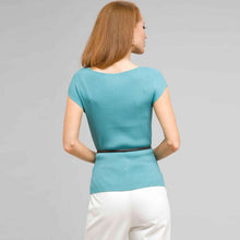 Load image into Gallery viewer, Boat Neck Knit with Belt-Green-1