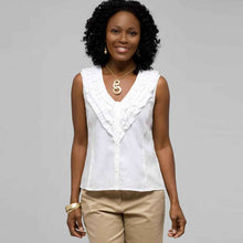 Load image into Gallery viewer, Ruffle Sleeveless Shirt-Green-0