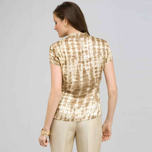Load image into Gallery viewer, Short Sleeve Printed Blouse.-Green-1