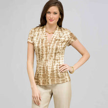 Load image into Gallery viewer, Short Sleeve Printed Blouse.-Green-0