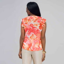 Load image into Gallery viewer, Ruffle Neckline Button Down Blouse-Green-1