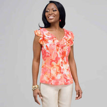 Load image into Gallery viewer, Ruffle Neckline Button Down Blouse-Green-0