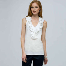 Load image into Gallery viewer, Sleeveless Ruffle Blouse.-Green-0