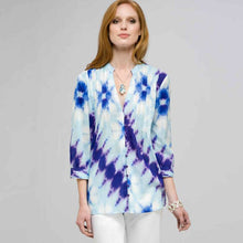 Load image into Gallery viewer, 3/4 Sleeve Pleated Tunic-Green-0