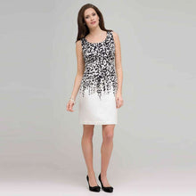 Load image into Gallery viewer, Floral Black and White Dress.-Green-0