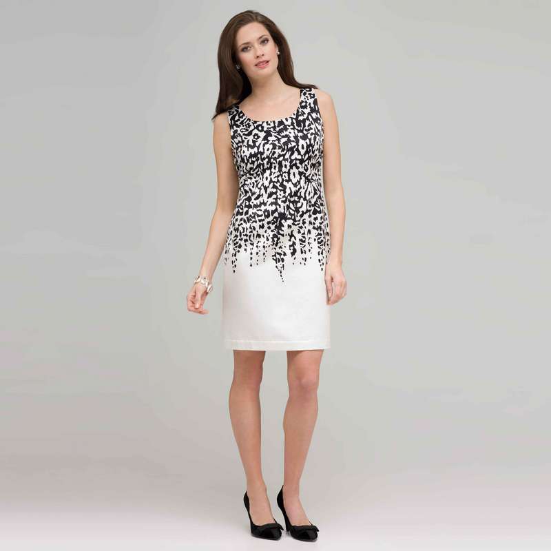 Floral Black and White Dress.-Green-0