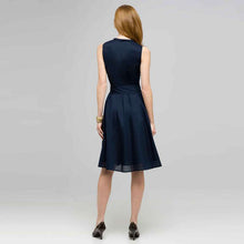 Load image into Gallery viewer, Pleated Dress With Front Sash.-Green-1