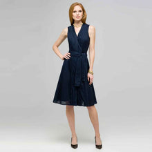 Load image into Gallery viewer, Pleated Dress With Front Sash.-Green-0