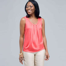 Load image into Gallery viewer, Sleeveless Pleated Top.-Green-0